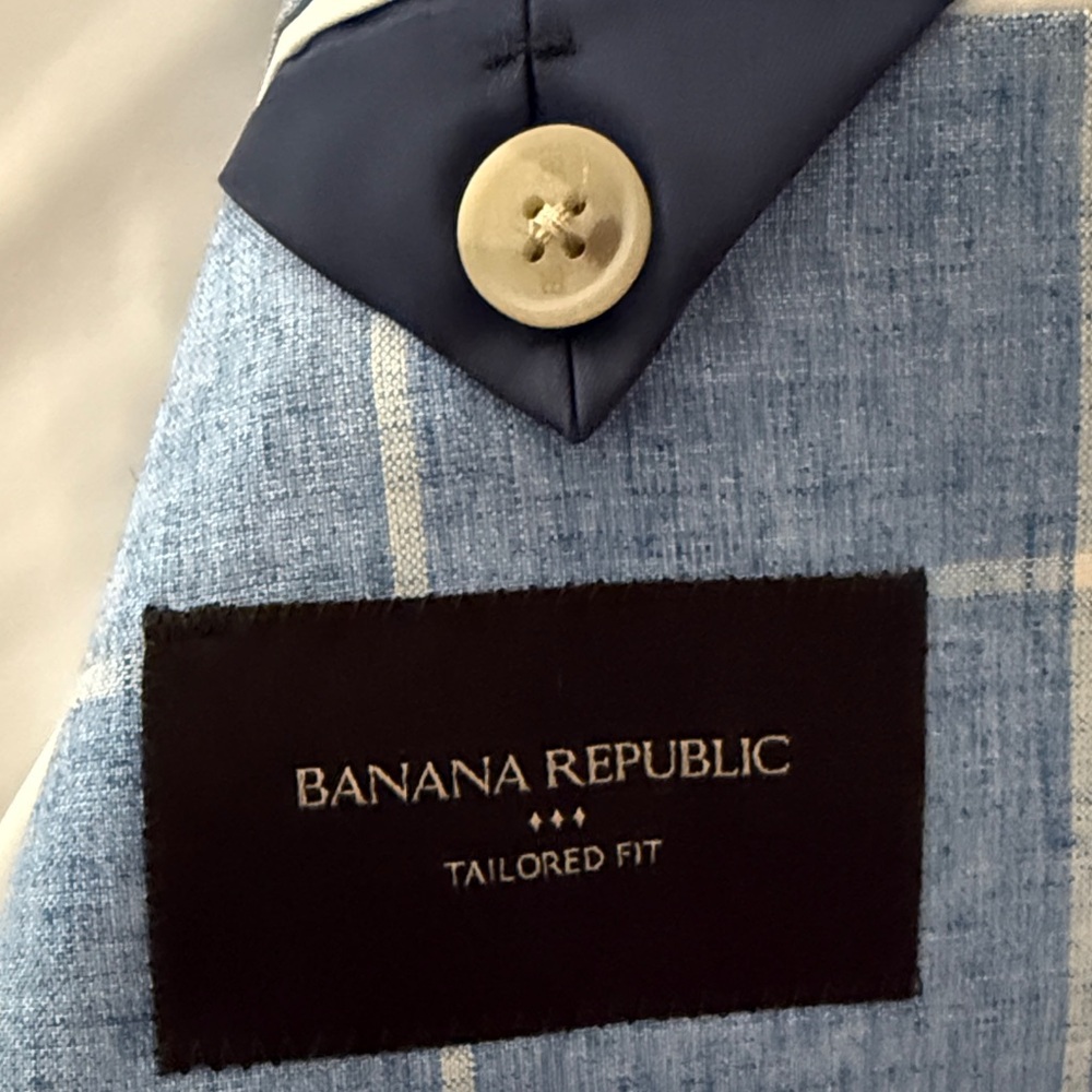Banana Republic Blue Checkered Suit Jacket & Pants - Picture 2 of 4